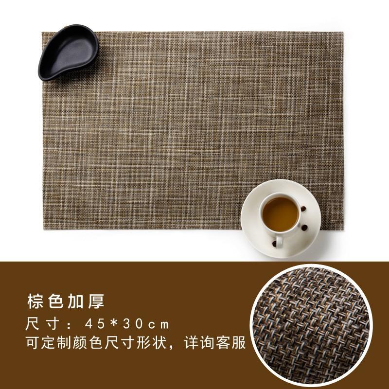 Teslin pvc placemat European western dining mat non-slip thermal insulation mat bamboo grain hotel solid color dining table mat