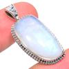 Natural Rainbow Moonstone Gemstone 925 Solid Sterling Silver Pendant 1.38" s8E45