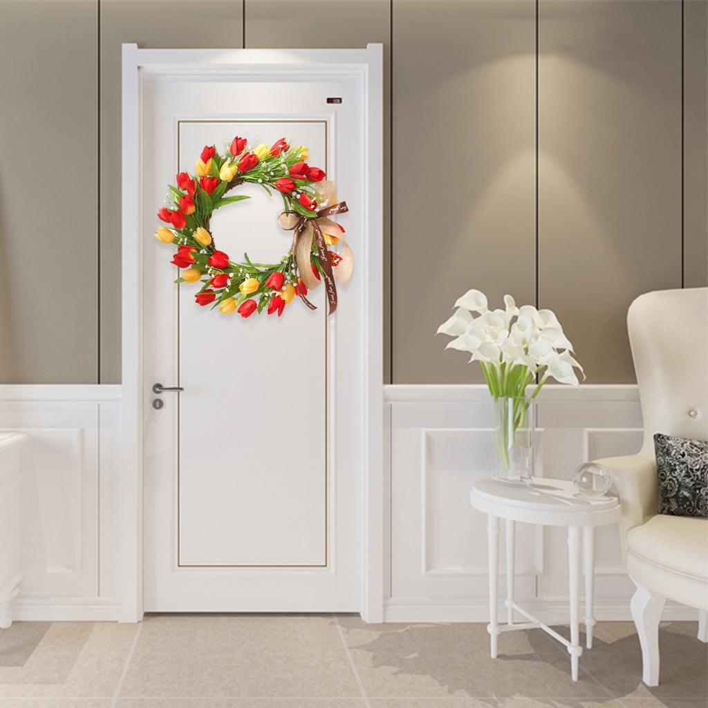 Искусственная гирлянда весна лето красочные тюльпаны полные звезд гирлянда дверь настенное украшение