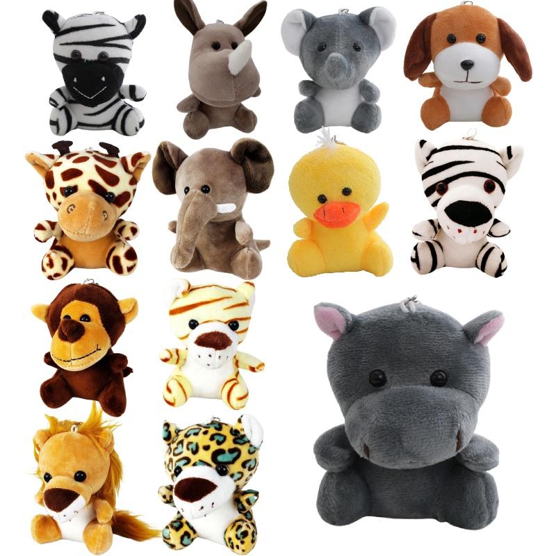 Оптовые куклы-игровые автоматы с лесными животными, плюшевые игрушки «Тигр и лев» четыре дюйма, брелоки, украшения и аксессуары, плюш, ПП хлопок, настраиваемые)