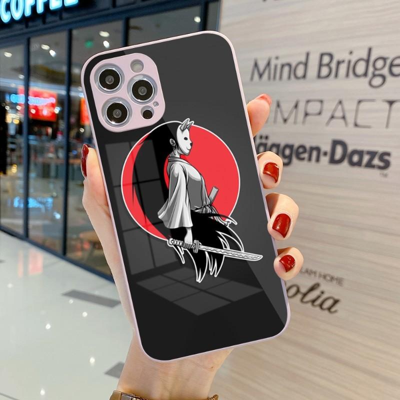 Чехол для телефона Samurai Gril Women для iPhone 14 13 12 11 Pro Max X XR XS 8 7 Plus с жидким стеклом и цветным чехлом для телефона