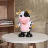 Kids Electric Cow Toy with LED Light Music Singing Dancing Cartoon Dairy Cattle Toy Toddlers Interactive Educational Movable Eyes Animal Musical Toy