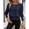 Loose Plus Size Round Neck Solid Color Nine Point Sleeves Women's Blouses & Shirts