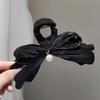 French Pearl Bow Pleated Hair Clips Women Korean Elegant Shark Clip Hair Accessories
