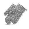 Samcos Oven Kitchen and Microwave Mitts for and Flexible Heat-Resistant Mitts, Non-Slip Cooking, BBQs, Baking, Cotton, Anti-Scald (Gray)