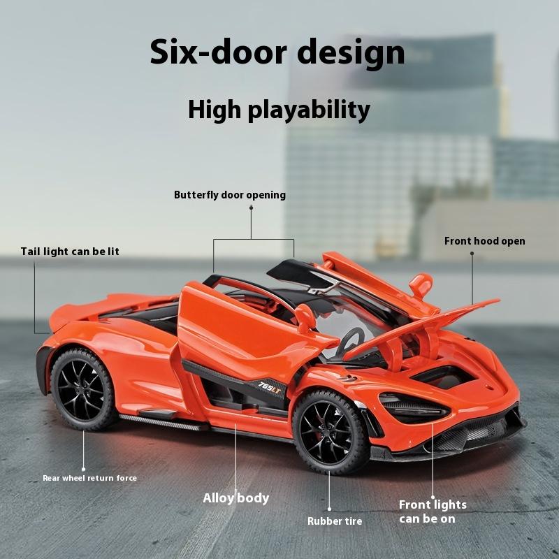 1/32 Mclaren 765LT Серия Суперкаров Металлический Литой Модель Автомобиля Книжный Шкаф Библиотеки Декорации Подарки для Друга Коллекция Хобби