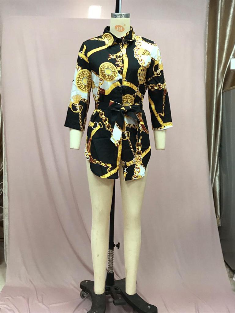 Юбка с золотой цепочкой и принтом в европейском и американском стиле «бабочка»: 2025 Новое модное сексуальное короткое платье осень/зима