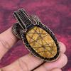 Fossil Coral Pendant Natural Gemstone Pendant Copper Wire Wrapped Unique Jewelry