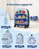 Kids Luggage Set, 5 Piece, 45.7 cm Hardside Rolling Wheels Suitcase with Backpack & U-shape Pillow, Truck Kids Carry on Luggage Set, Holiday Birthday