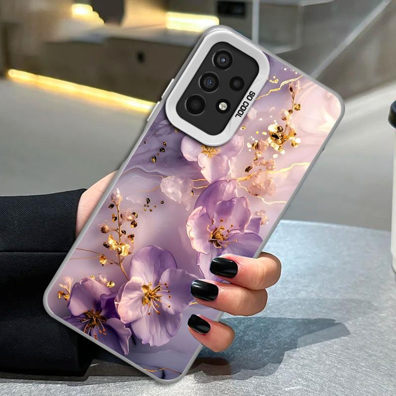 Чехол для телефона Samsung Galaxy A35 A34 A33 A32 A24 A23 A22 A14 A13 A12 5G Силиконовый Мягкий Чехол Цветочный Мраморный Чехол