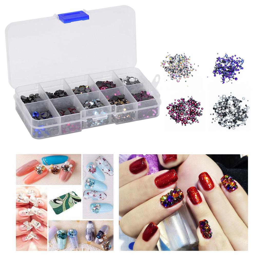 5000PCS Glass Flat Bottom Hot Fix Rhinestones Nail Art Phone Case Decor DIY Jewelry Findings