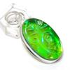 Зеленый Триплет Опал Драгоценный камень 925 Стерлинговое Серебро Ювелирный Кулон 1.97"