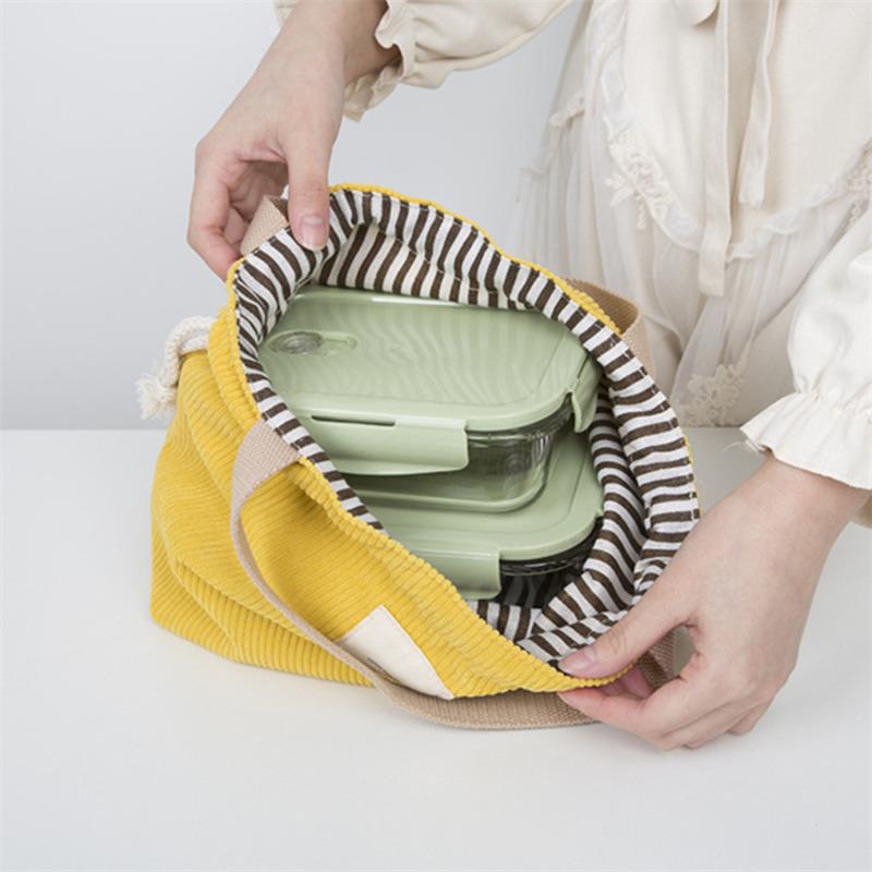 Drawstring Picnic Tote Eco Cloth Small Handbag Dinner Container