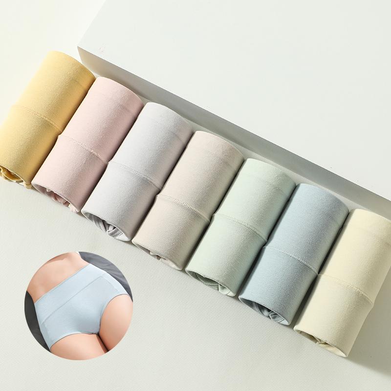 4 шт., хлопковые женские трусики с высокой талией, нижнее белье, сексуальные женские трусики, однотонные мягкие трусы, тонкое женское белье