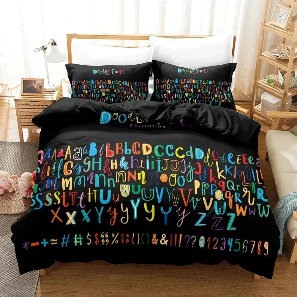 Alphabet Lore Duvet Cover Pillowcase Bedding Set 2/3 Pieces bedroom decoration Girls Boys adult Single/Double/Large Size