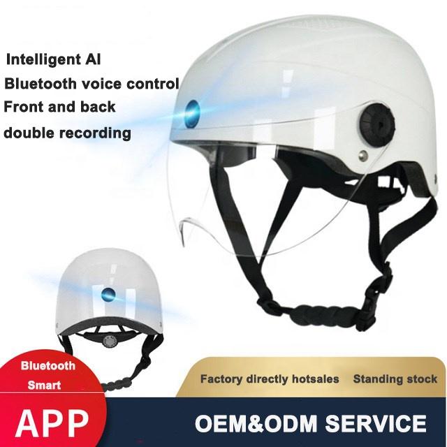 Sport Open Face Smart Helmet with Voice Function Camera Breathable Design & Protective Features for Motorcycle Use