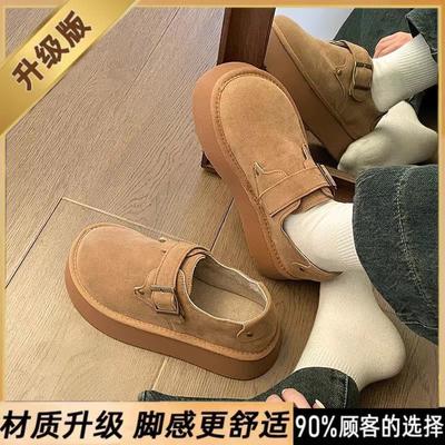 Ретро обувь женская весна и лето новая обувь на одной педали с толстой подошвой для увеличения студенческая мягкая подошва