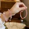 Popular on Xiaohongshu: Natural Strawberry Crystal Bracelet for Women, New Chinese Style, High-end Pink Crystal Bracelet, Perfect for Gifts