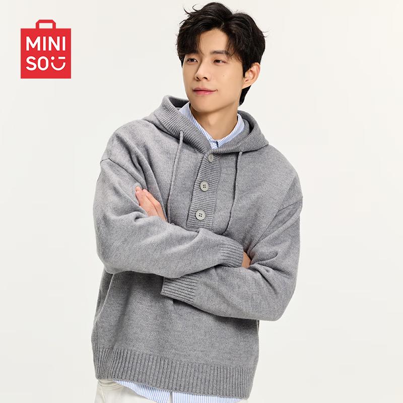 MINISO Men's Hooded Knit Sweater