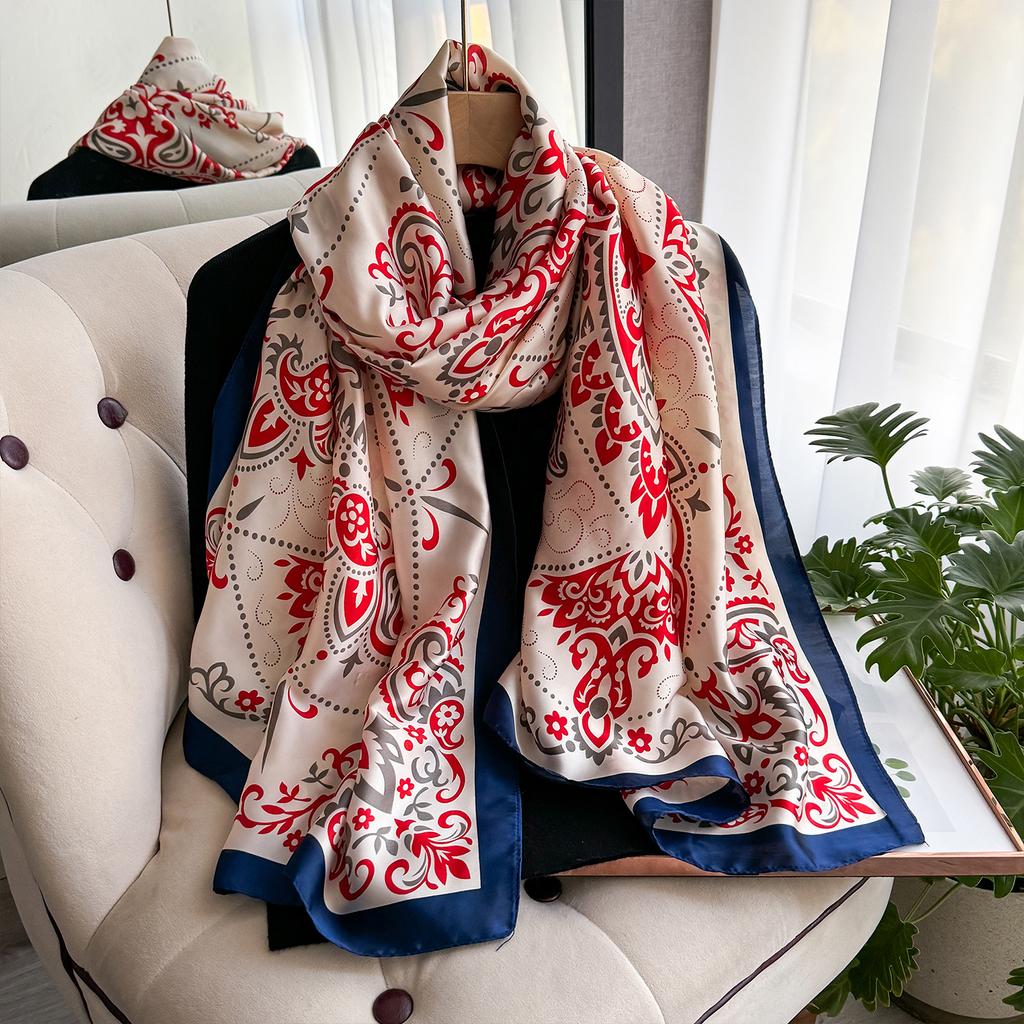 Luxury Brand Scarf Spring Summer Women Beach Sunscreen Fashion Party Shawl China Quality Silk Lady Popular Print Scarves Hijab