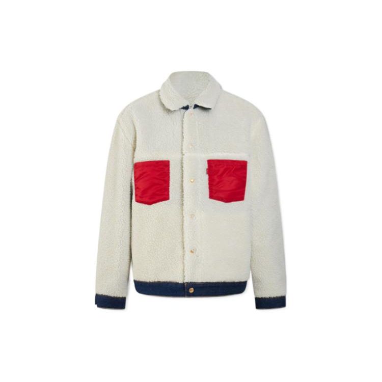 Levis SS23 Двусторонняя однобортная джинсовая куртка с воротником унисекс синяя A5045-0000