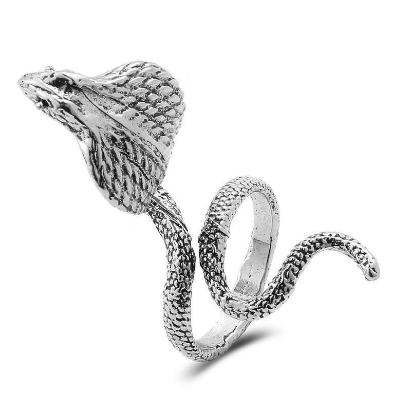European and American Retro Metal Snake-shaped Ring Cold Style Open Geometric Ring