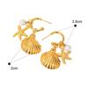 Pearl Accent Shell Necklace Gold Color Drop Earrings Stylish Women Jewelry  Beach Wear