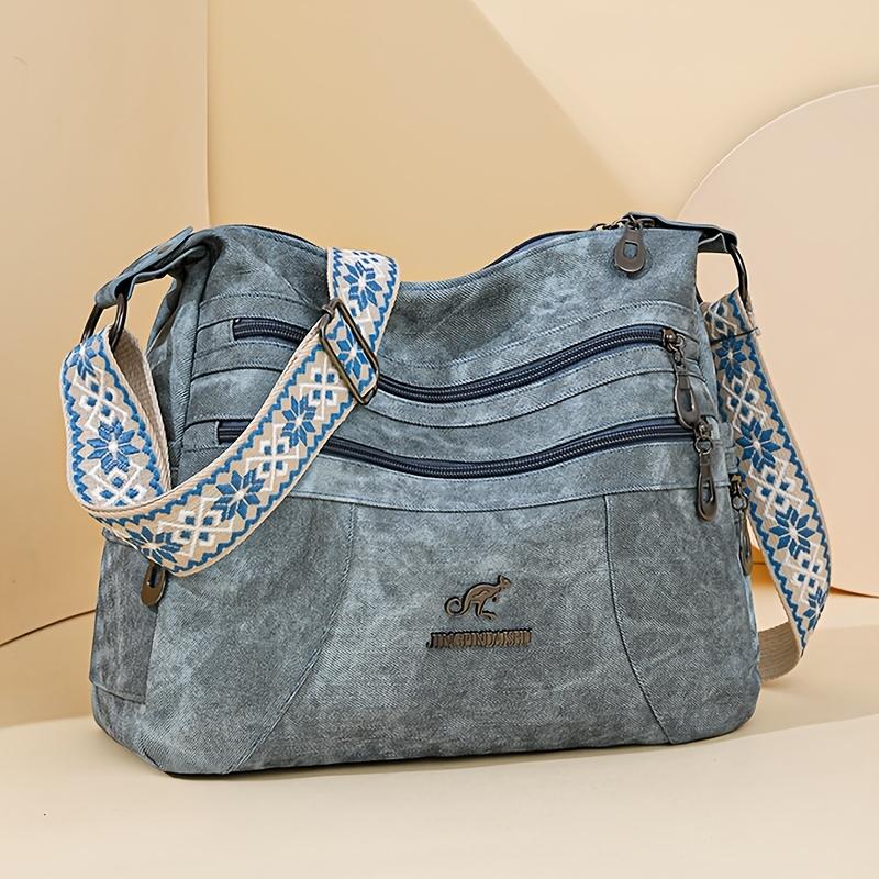 Vintage Style Shoulder Bag for Women, Faux Leather, Solid Color, Casual Occasion Handbag Zipper Closure, Polyester Lining, Edge Paint Shoulder Bag