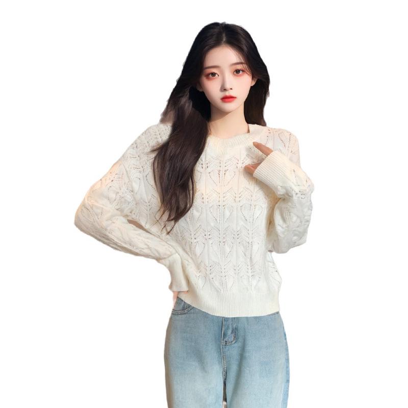 2025 Autumn Korean Chic Loose Round Neck Knit Sweater for Women