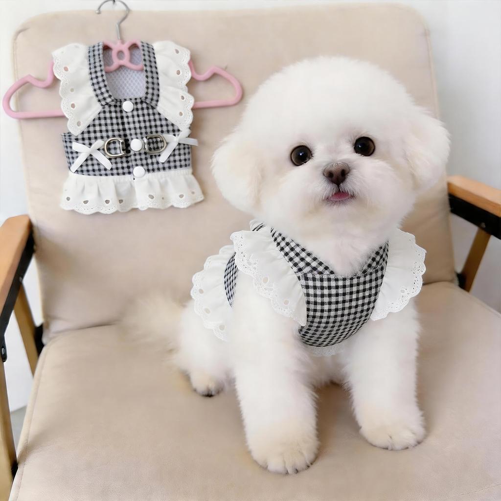 Pet dog vest-style harness leash for summer dog walking, suitable for small dogs, non-restrictive for the neck, for Yorkshire Terriers and Maltese