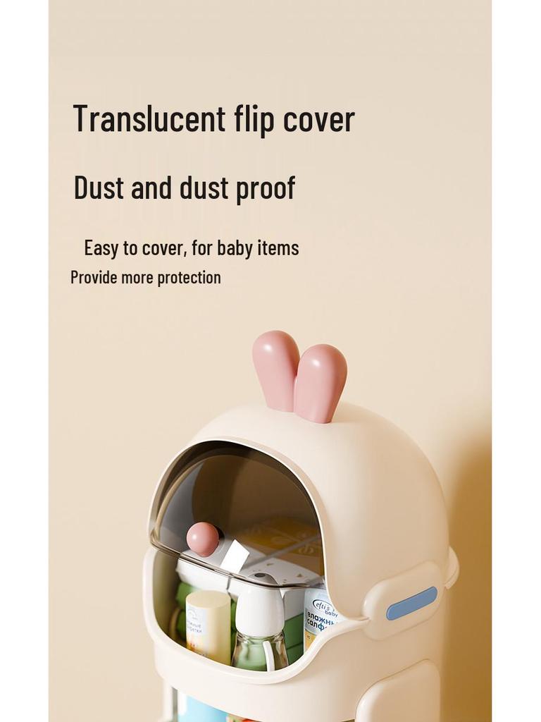 Cartoon Trolley: Movable Multilayer Storage Rack for Snacks, Drinks, and Toys