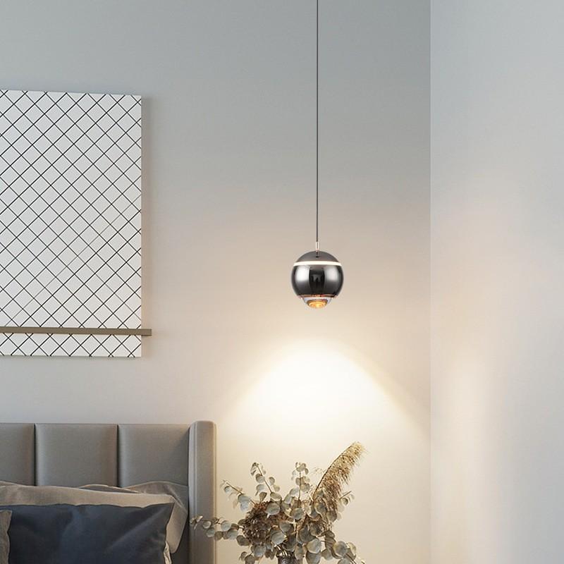 Спальня, прикроватная люстра, минималистский ресторан, бар, кабинет, подвесная линейная лампа, современная простая сетчатая красная шарообразная подъемная маленькая люстра