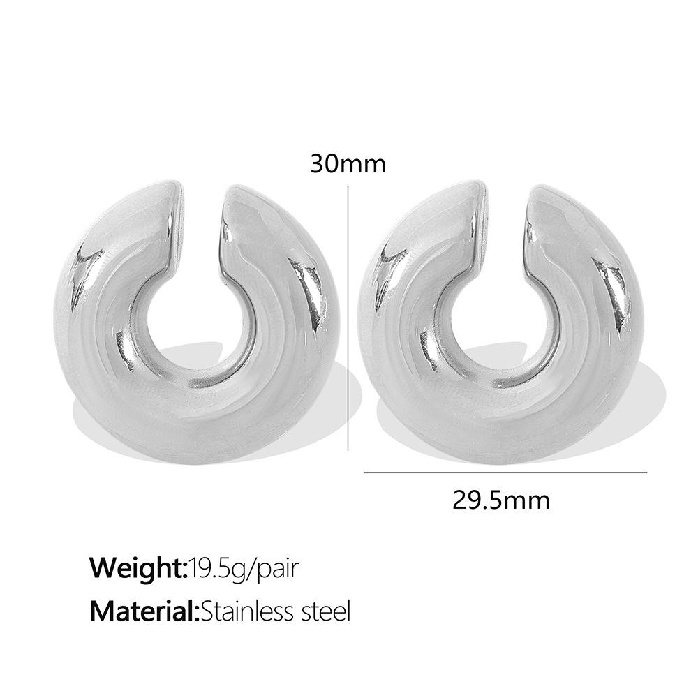 Стильный текстурированный кафф на ухо с золотым покрытием для женщин - Титановая сталь, Непирсинговый, Элегантный офисный аксессуар