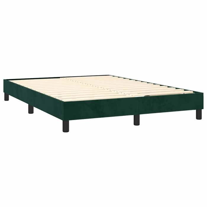 Maison Exclusive - Sommier à lattes de lit et matelas Vert foncé 140x190cm Velours