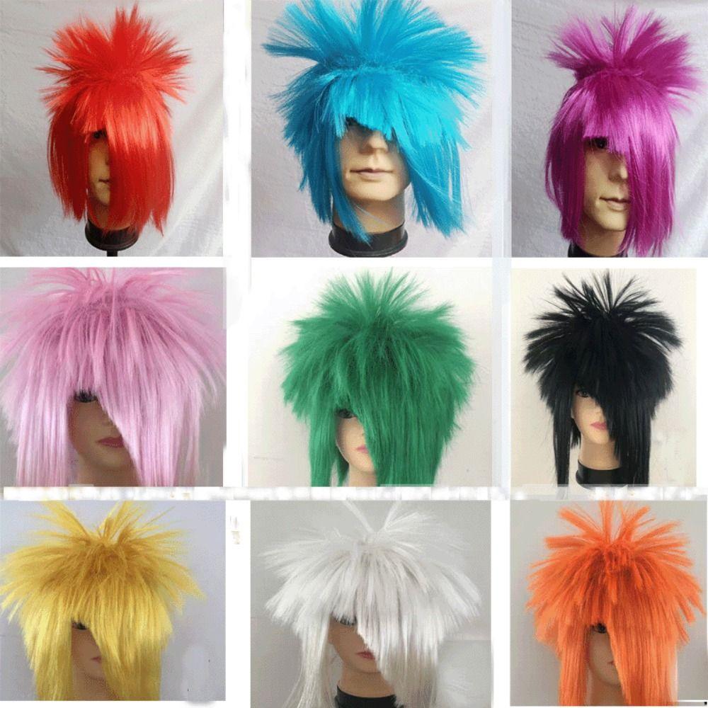 Colored Halloween Cosplay Wig Indigenous Fans Wig Makeup Party Clown Wig Birthday Party