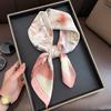 70*70cm Floral Print Decorate Silk Square Scarfs for Women Neck Ties Fashion Bag Ribbions Femamle Hijab Sunscreen Shawl  New