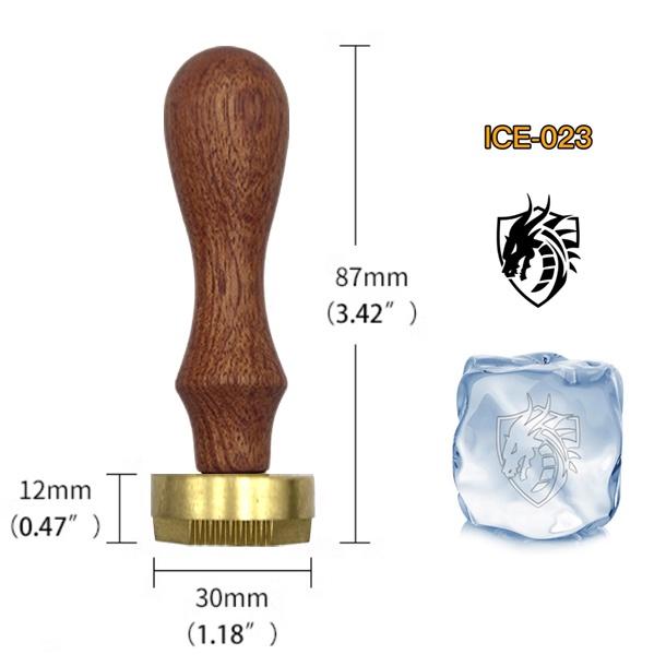 Ice Stamp With Removable Brass Head & Wood Handle - Vintage 1.18" Branding for Cubes, Cocktails, Whiskey, Mojito Drinks - Bar Making DIY Crafting