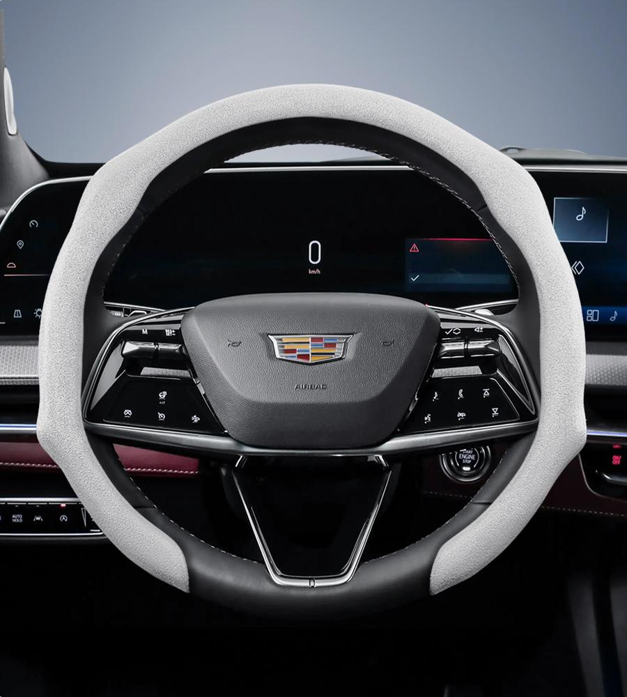 Suitable for Cadillac Premium Suede Snap-On Steering Wheel Cover Anti-Slip Durable Car Accessories Cts 2013 Ct4 Carbon Interior Ct5 Xt5 Xt4 Xt6 Escala