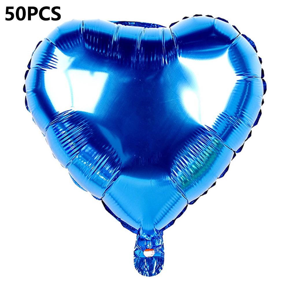 PJ-Q11 50Pcs 44cm Colorful Heart Shape Aluminum Foil Balloons Inflatable Balloons for Birth Wedding Birthday