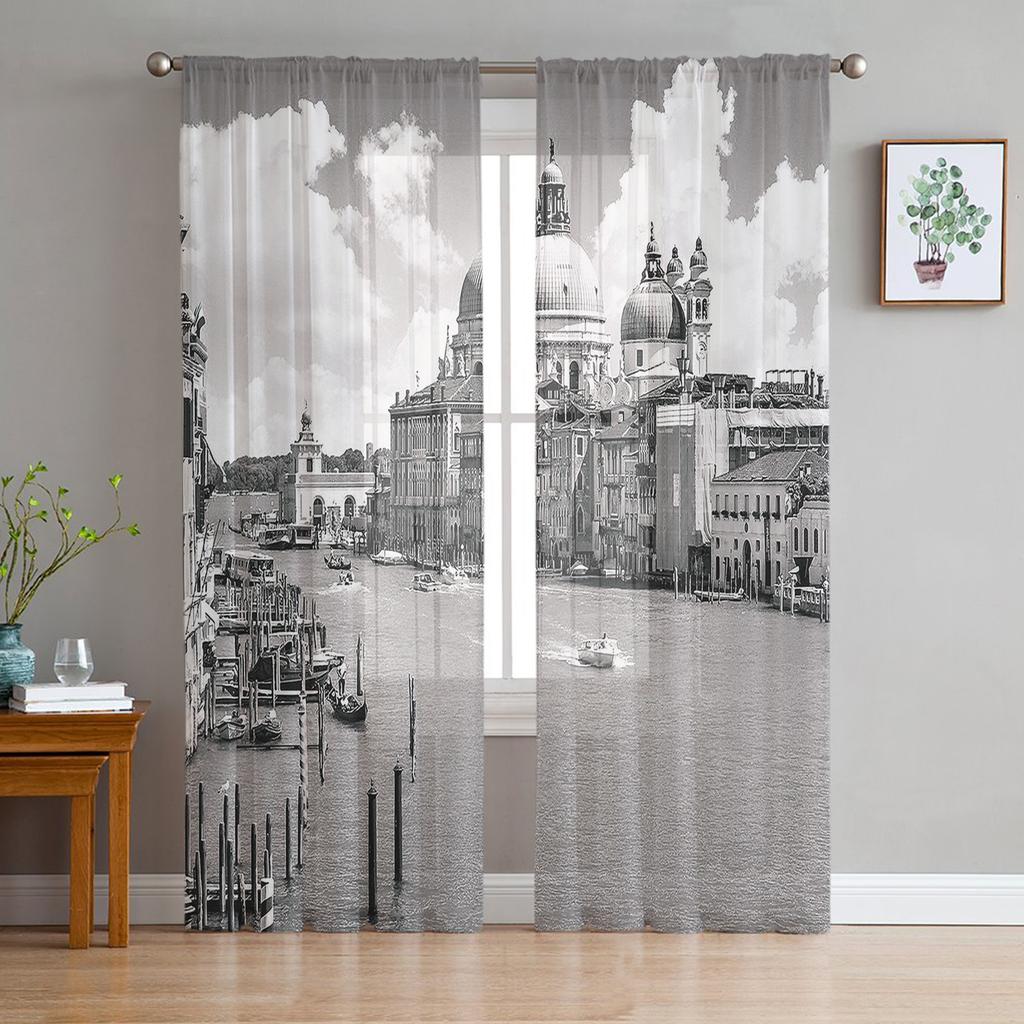 Садовые итальянские арочные архитектурные цветы, уличные тюлевые шторы для гостиной, шифоновая прозрачная вуаль, занавеска для кухни, спальни