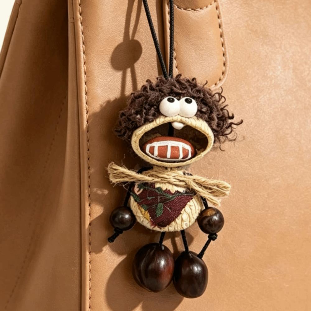 Fabric Funny Tongue Doll Keychain Nut Shell Creative Ornament Eco-friendly Key Pendant Gift
