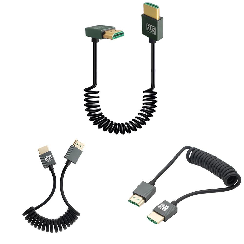 Кабель HDMI-совместимый на HDMI-совместимый 8K Ultra HD витой кабель папа-папа Экстремально тонкий кабель HDMI-совместимый 2.1 8K@60Гц 4K@120Гц