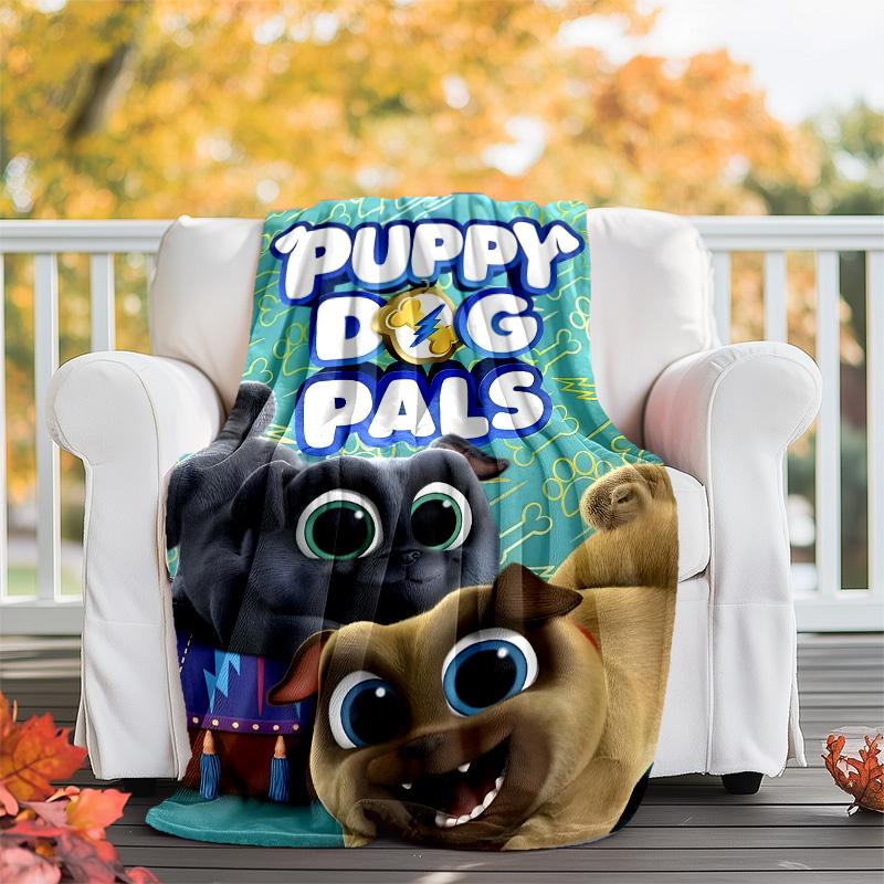 1pc Puppy Dog Pals Theme Blanket - Digital Print, Polyester, Cozy for All Seasons, Perfect for Outdoor, and Travel