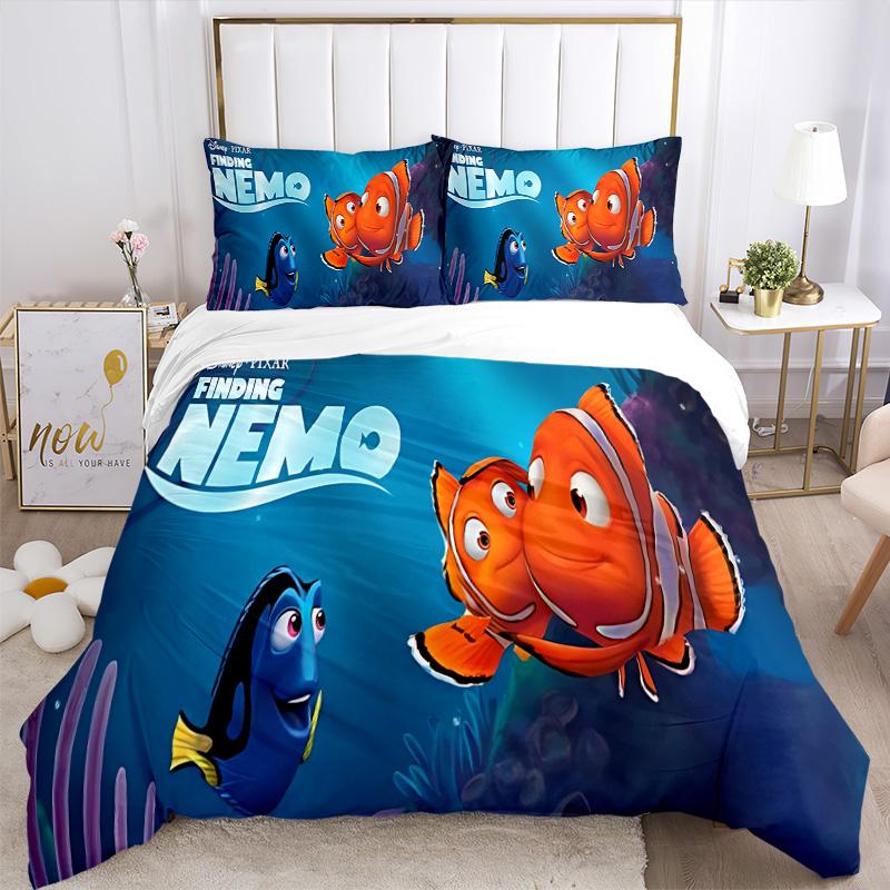Nemo Adventure Print 3Pcs Bedding Setduvet Cover With 2 Bedropillowcase Home Birthday Gift