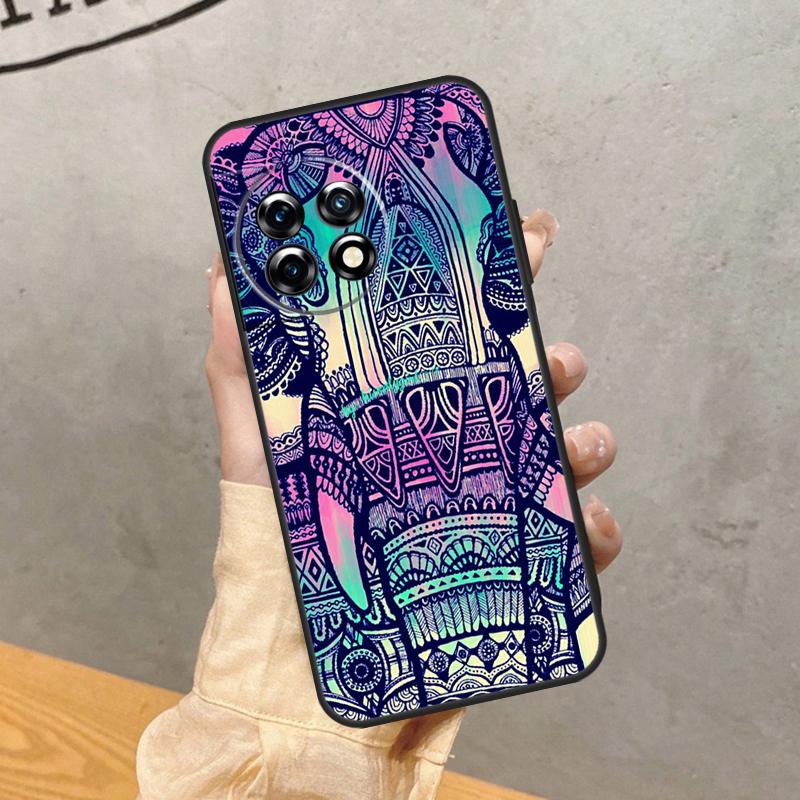 Elephant Mandala Aztec Case For OnePlus 15 15R 13R 13 13T 12 12R 11 10 9 Pro 10T Nord 5 CE 4 2 3 Lite N20 N30 Cover