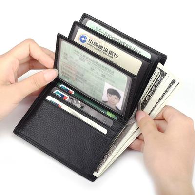 Классические мужские кошельки из коровьей кожи, держатели для ID и кредитных карт, короткие кошельки для монет, кошелек для денег с зажимом, обложка для водительского удостоверения