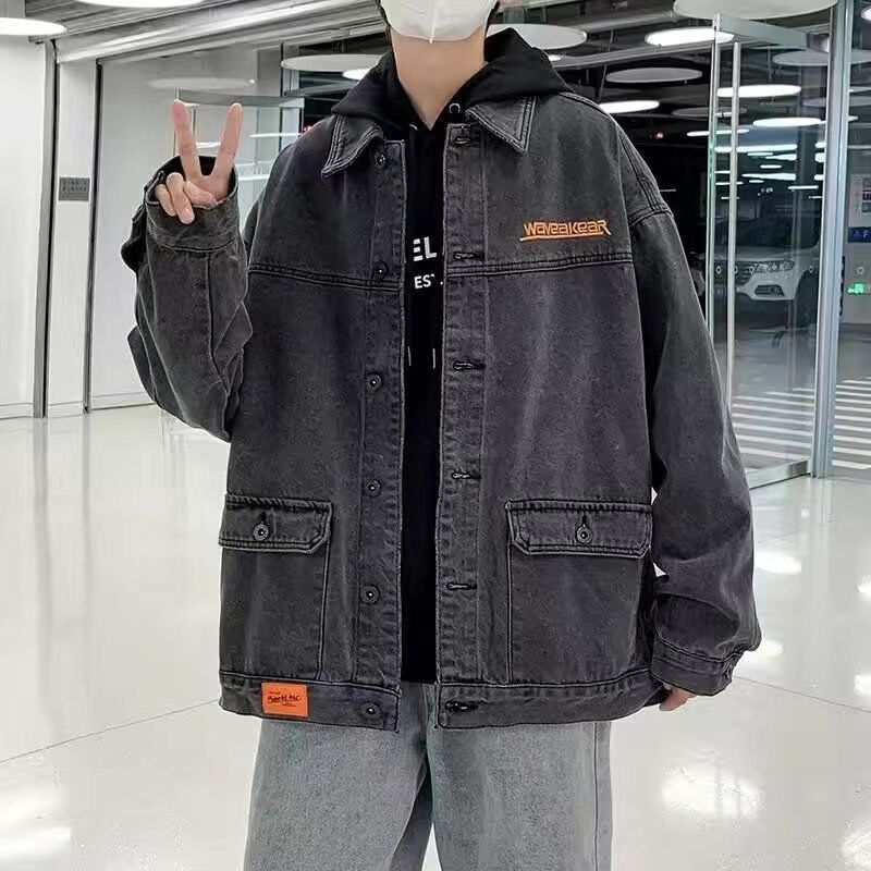 Men's Jacket Men's Fattened Plus Fat Jacket Student Loose Trend Large Size Men's Clothing