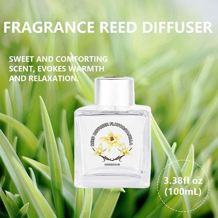 Диффузор с цветочным тростником - аромат ванили 3,38 унции ароматизированный диффузор с палочками домашний аромат эфирное масло для декора полки в ванной
