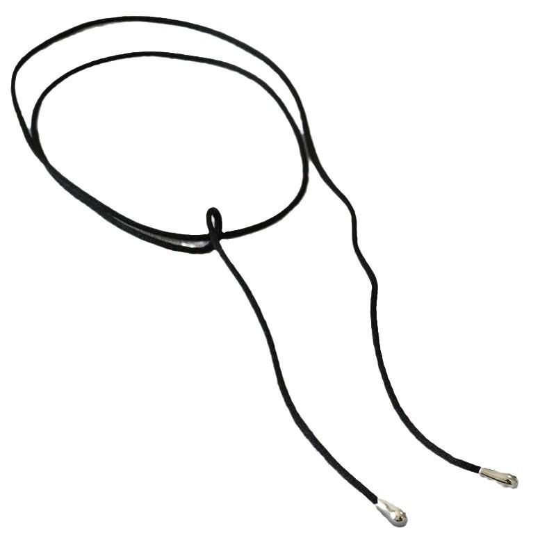 Нишевое черное веревочное регулируемое длинное колье-чокер с бантом