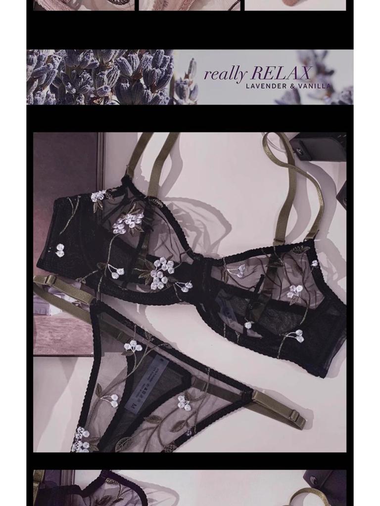 Сексуальный комплект бюстгальтера с французским кружевом и вышивкой: Прозрачный дизайн для похудения для большой или маленькой груди, уменьшает боковой жир, ультратонкий собирающий эффект